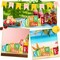 Summer Wooden Table Sign Double Sided Hello Summer and Happy 4th of July Tabletop Sign Hawaii Wood Block Memorial Day patriotic Tiered Tray Decor for Office Home indoor Shelf Centerpiece
